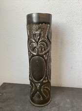 Ancien Vase En Obus Décoré