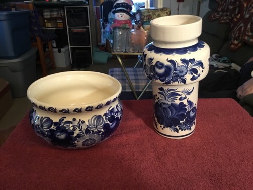 Blue and white flowered - white, design