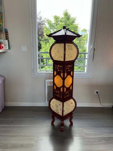 Lampe asiatique avec chapeau - asiatique,