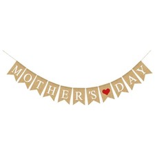  Fête des mères lettres banderoles bannière coeur rouge toile de jute bannière