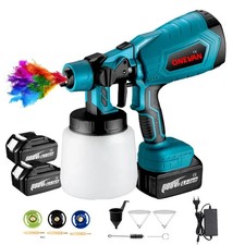Pistolet à Peinture Électrique Sans Fil ONEVAN 1000ml + 2 Batteries 3Ah