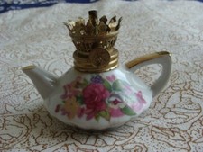 Ancienne lampe à huile miniature / céramique / théière