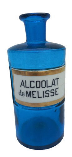 Flacon apothicaire verre bleu