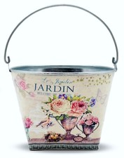 Seau pot métal Jardin déco