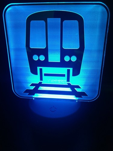 Edge lit tabletop sign - edge,