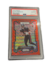 2023 Panini Prizm Bijan Robinson #305 Red Wave Prizm /149 Color Match PSA 10 RC