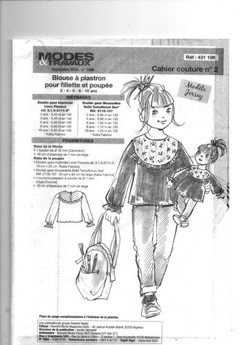 Patron enfant fille 2024 - patron,