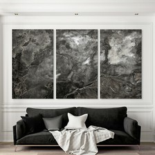 GRIS Toile Abstraite IMAGE Noir Blanc Gris Moderne Peinture Tableau XXL Décor