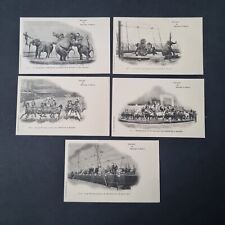 5 CPA Cirque Barnum & Hailey Elephant Éléphants Chevaux Freaks Cards