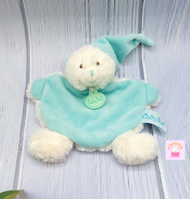 Doudou plat ours ourson blanc