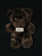 Peluche doudou ours TARTINE ET CHOCOLAT brun marron yeux durs 17 cm NEUF