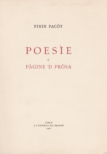 Pinin pacot poésie e pagine - poésie,