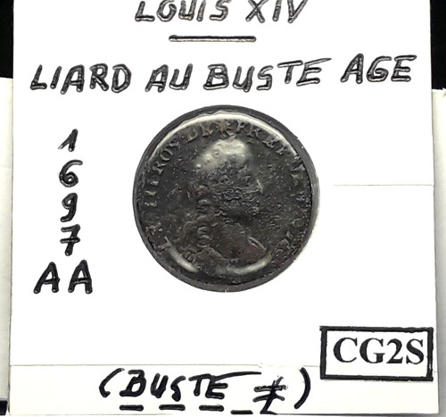 Louis xiv liard buste âgé - liard, au