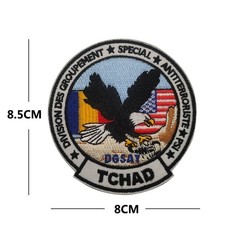 Patch militaire brodé – DGSAT Tchad – Division des Groupements Spéciaux 8.5X8 CM