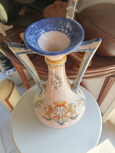 Paire vases faïence de - en,