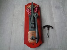 TIRE BOUCHON MURAL A CREMAILLERE FONTE DECOR VIGNE  TONNEAU SUPPORT BOIS