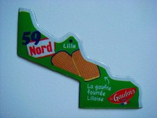 MAGNET DÉPART’AIMANT LE GAULOIS CARTE DE FRANCE DÉPARTEMENT 59 NORD