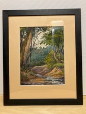 Aquarelle encadrée d'un sous