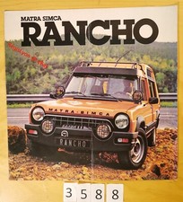 CHRYSLER MATRA SIMCA RANCHO Prospectus Fr 4 pages 8/1978