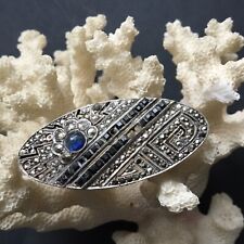 Broche Vintage Argent Massif Marcassites ART DECO  1920 Sterling Silver Brooch