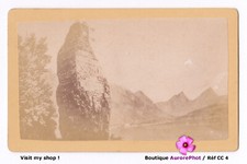 ROCHER SCULPTÉ AU BORD DE L'EAU & MONTAGNE MARQUÉ SCHILLER ?, CDV -CC4