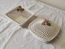 2 Coupelles en Porcelaine ajourée d'Espagne  11 x 11 cm