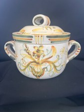 Keraluc, Quimper, soupière, grès, décor floral, signée, numérotée