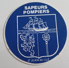 ANCIEN STICKER AUTOCOLLANT SAPEURS POMPIERS SAINT JEAN DE LUZ