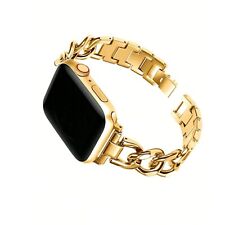 Bracelet Montre Connecté Compatible Apple Chaine Doré Acier Inoxydable 38/40/41