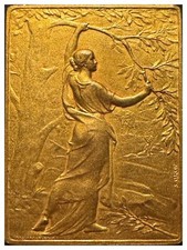 Médaille bronze doré Art