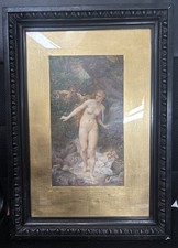 Ancienne Aquarelle Mythologie /Encadre/Signe/