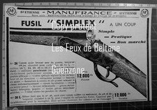 FUSIL SIMPLEX MANUFRANCE   publicité advert 1950