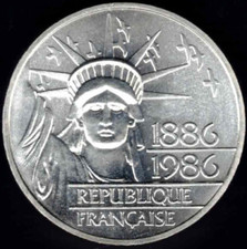 100 Francs statue de la liberté BE - Piéfort argent - 1986 SUP+