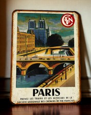 Plaque métal SNCF Visitez Paris