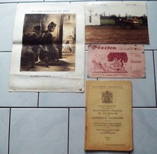 lot de 4 vieux papiers gravure avec pli, photo,livre blanc anglais n° 2, buvard