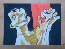 OSWALDO GUAYASAMIN Dessin sur papier (fait main) signé et estampillé...