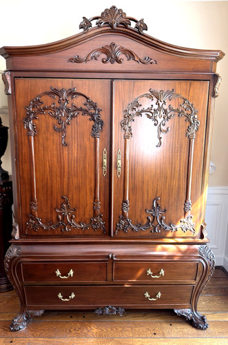 Ribbon mahogany armoire - mahogany,
