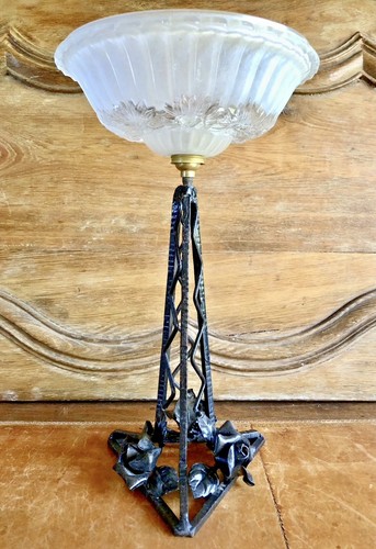 Ancienne grande lampe fleur - ancienne,