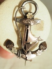 BROCHE ANCIENNE ANCRE MARINE