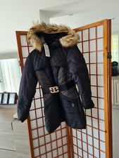 parka femme 42 bi-matière noire et grise