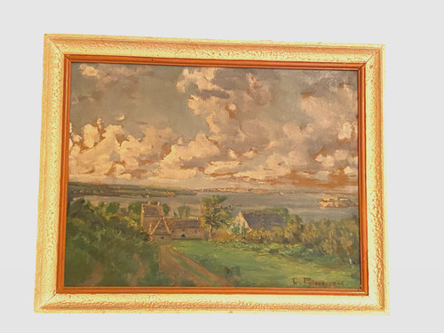 Ancien tableau toile 1946 - tableau, de