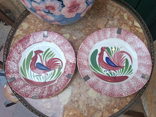 Assiettes coq sarreguemines - assiettes,