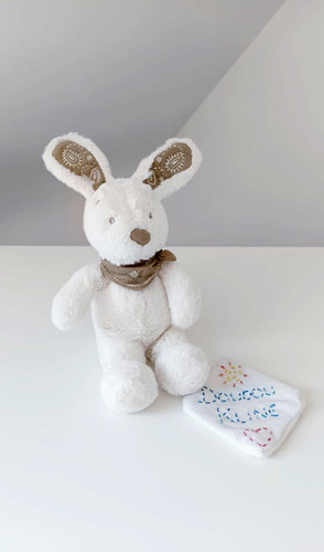 Peluche doudou lapin blanc - peluche/doudou,