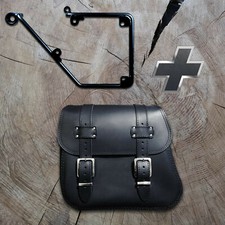 Sacoche ZEUS Black + Support Compatible Avec Dyna Streetbob Harley Davidson HD