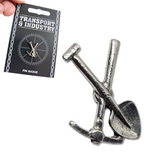 Badge épingle de mineur de charbon pick & pelle outils étain broche revers...