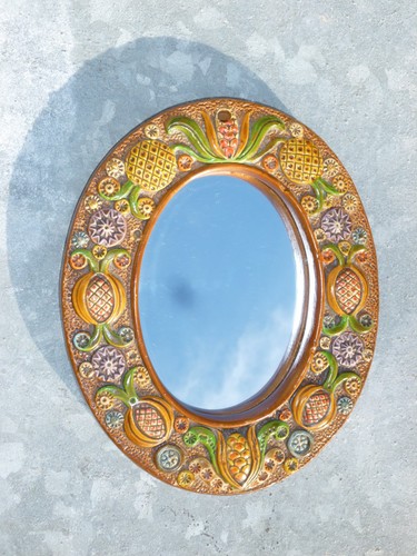 Miroir mural vintage terre - mural,