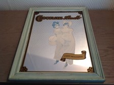 TRÈS RARE ANCIEN CADRE EN BOIS MIROIR CHOCOLAT LINDT