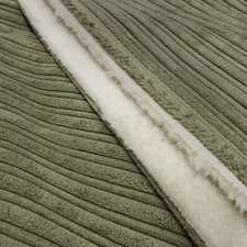 Tissu cordon avec fausse fourrure large cordon kaki olive tissu veste tissu m...
