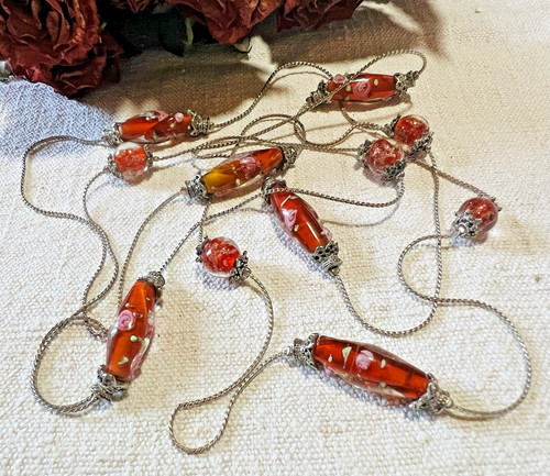 Collier sautoir ancien perles - sautoir,