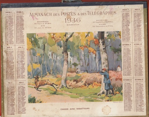 Almanach calendrier des postes - des,